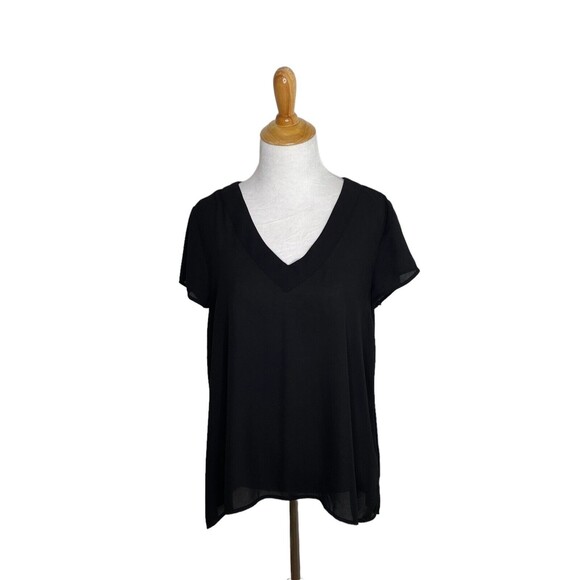 Jack BB Dakota Anthropologie Split Back Crepe Pullover Blouse Top Small - Picture 1 of 7